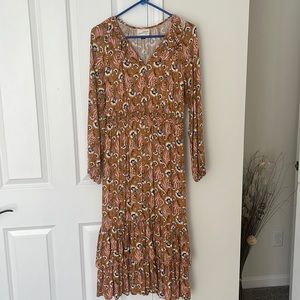 Universal thread floral print long sleeve dress